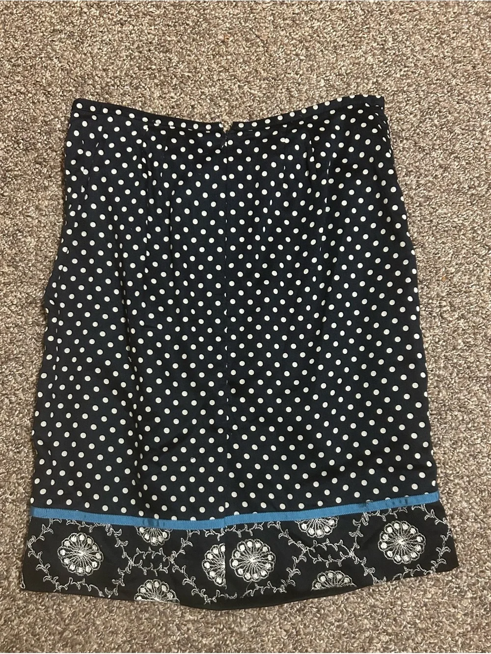 Ann Taylor LOFT 4 Black and White Polka Dot Pencil Skirt with Printed Hem Fall